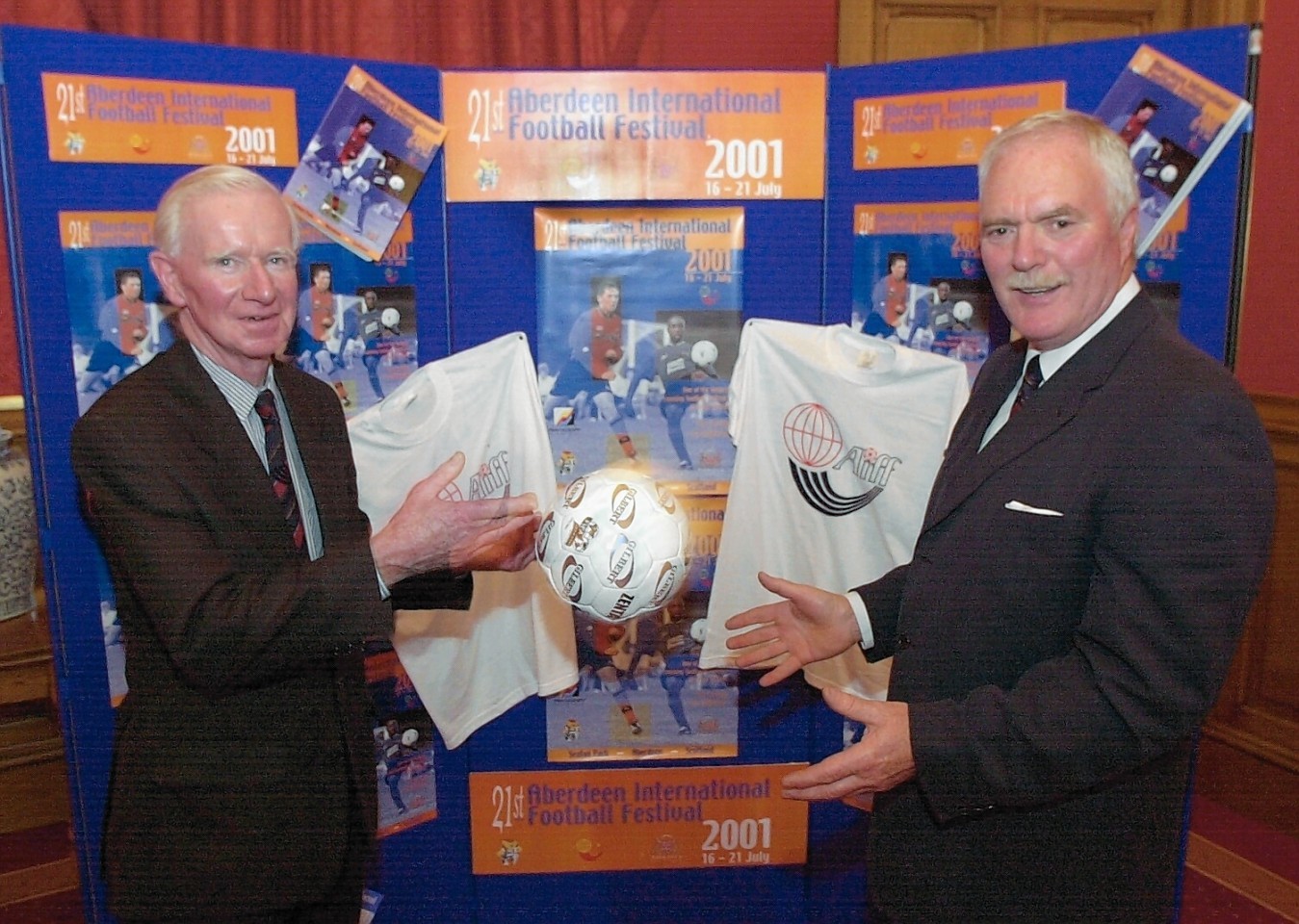 Andrew Armstrong and Gordon Naismith open the 21st Aberdeen International Football Festival