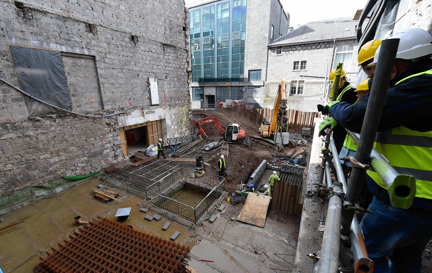 Work in the rear courtyard. Picture by Kami Thomson