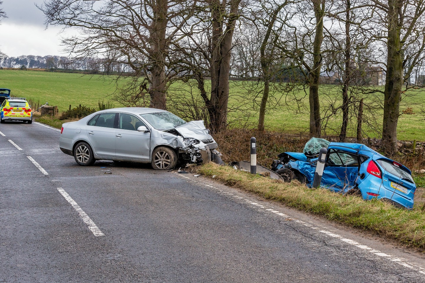 The scene of the crash on the B9170