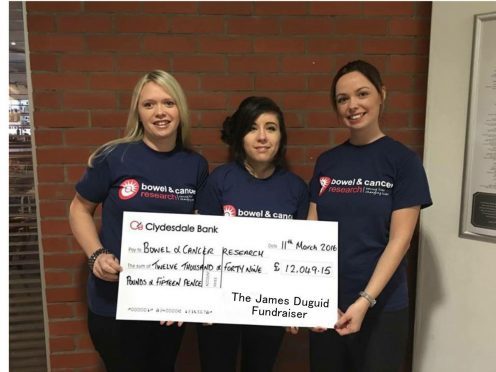 Lynne Tracy, Amy Noss from Bowel & Cancer Research, Michelle Duguid