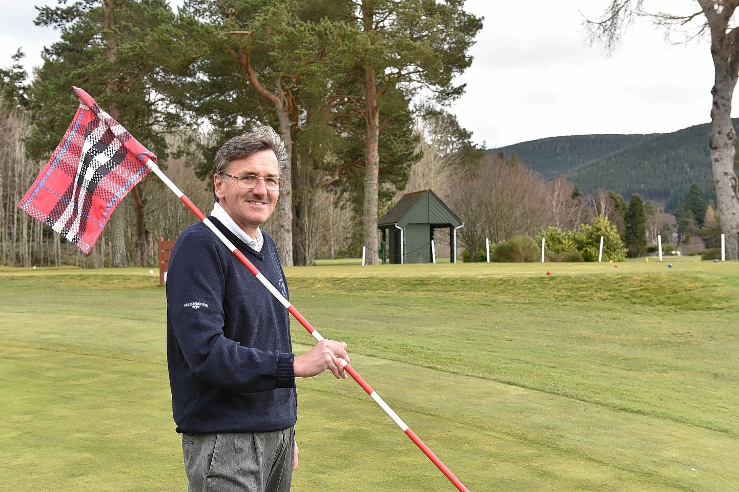 Ballater professional Bill Yule at the 11th hole as the course re-opens