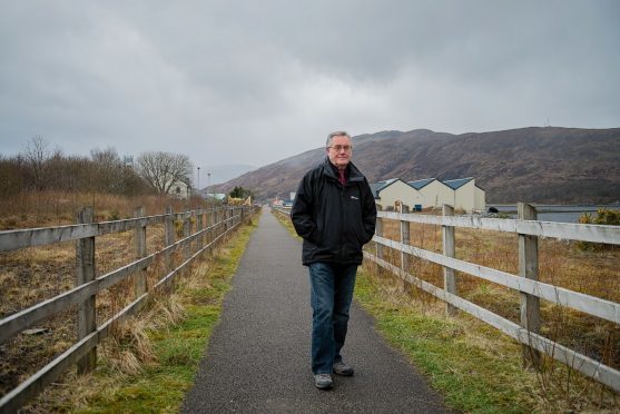 Councillor Brian Murphy at the proposed site of the Caol link road