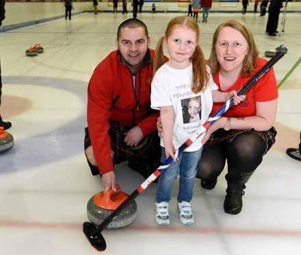 Lucy Fraser, centre, with Andy Cameron and Kirsty Cameron