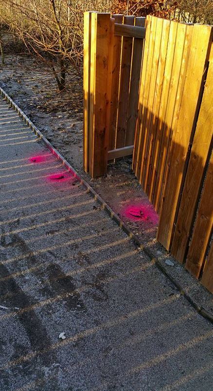 Dog mess in Insch will now start being spray painted bright pink