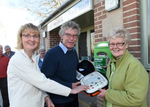 The Donside Defibrillator's group outside Tullynessel and Forbes hall