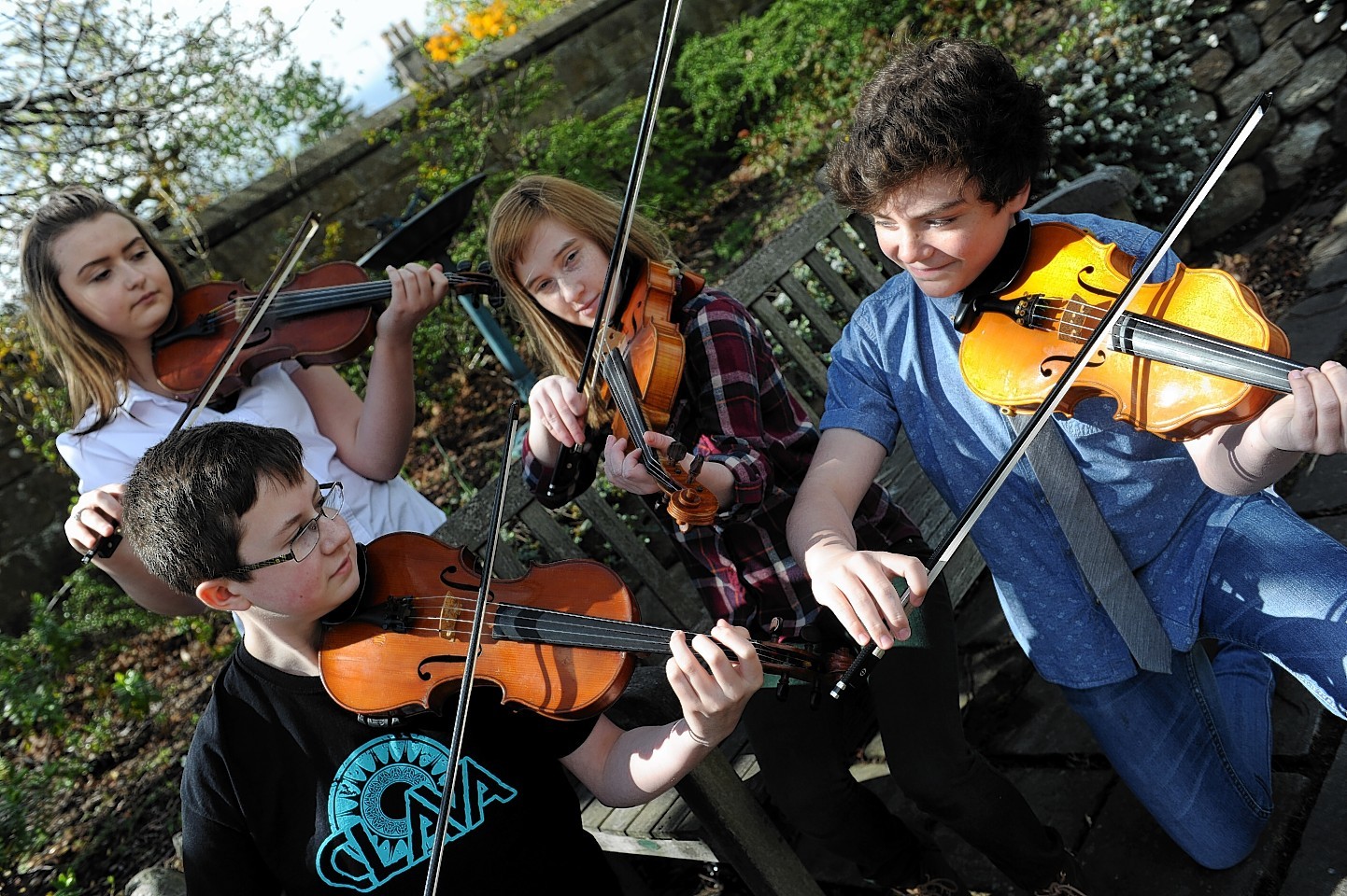 Mark Green, Connie Sim, Amber Thornley, and Andrew Legge play during last year's festival