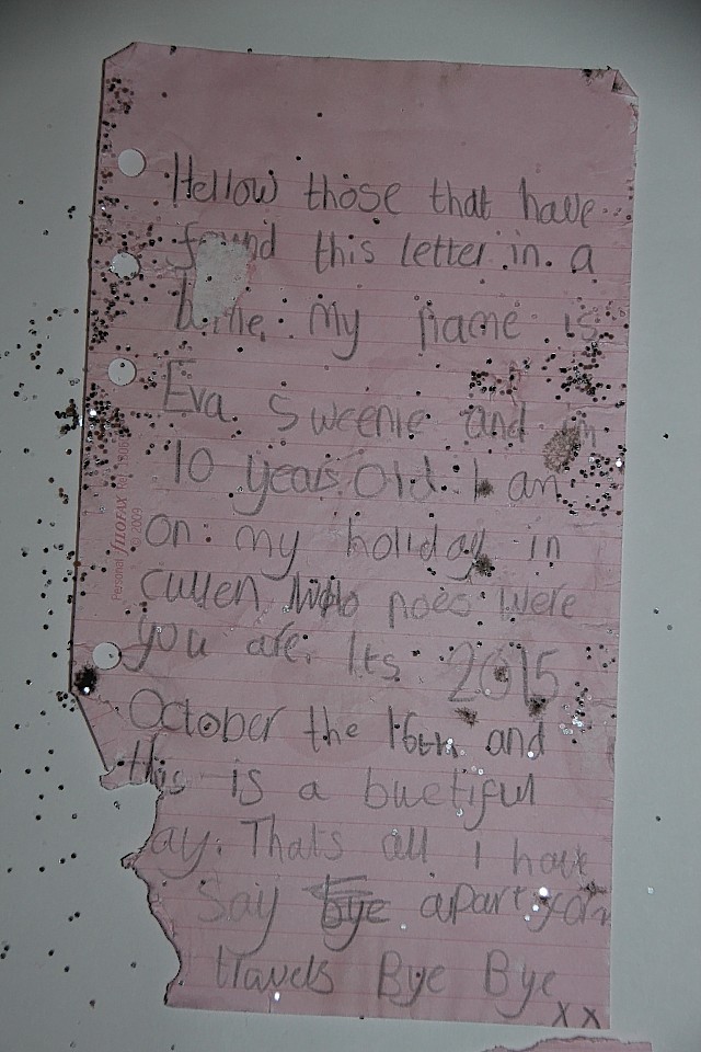 The letter was written by a young girl called Eva Sweenie