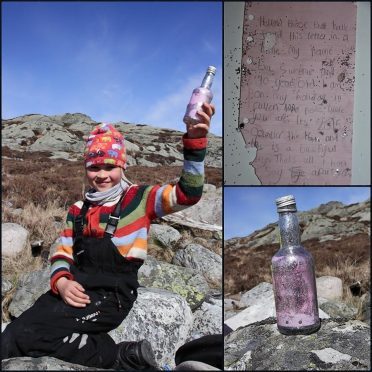Seven-year-old Signe Rege found the message in a bottle