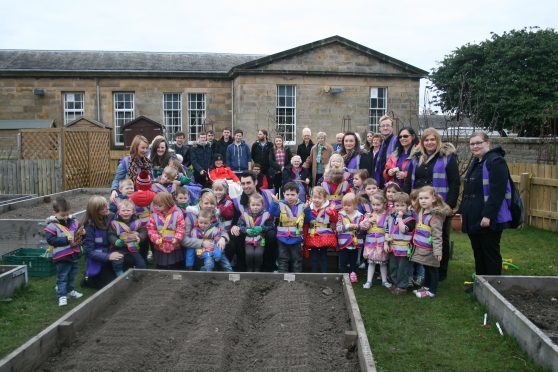 The youngsters took part in a special project at Anderson's home in Elgin