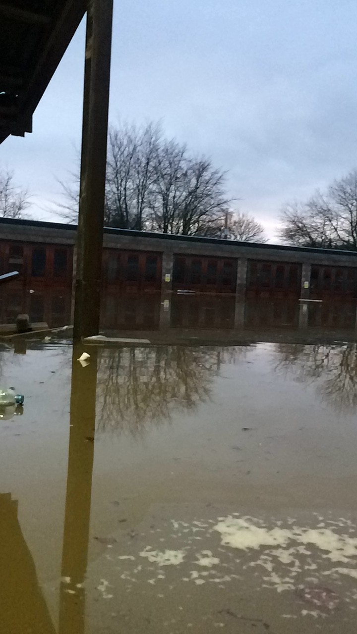 Flooding at Inverurie Precast in January