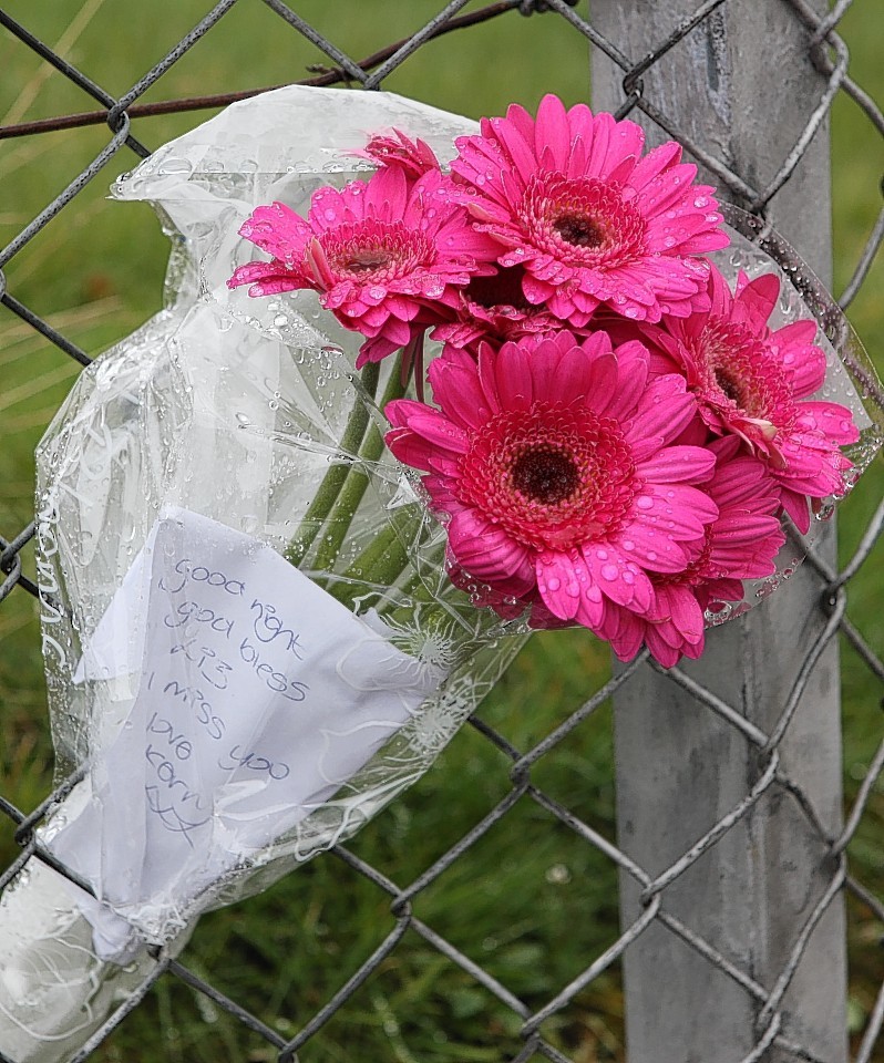 Floral tributes at the scene
