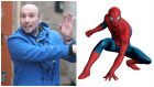 James Grant dressed as comic hero Spiderman