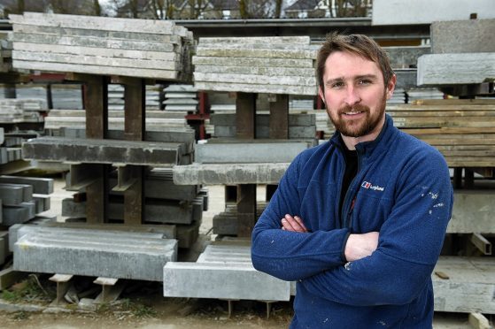 Keithhall Business Park was flooded with 5ft of water in January, Pictured is Jason Adie owner of Inverurie Precast Limited in Inverurie. Picture by KENNY ELRICK