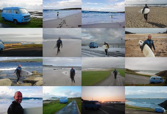 Jonathan Bennett surfing around the UK