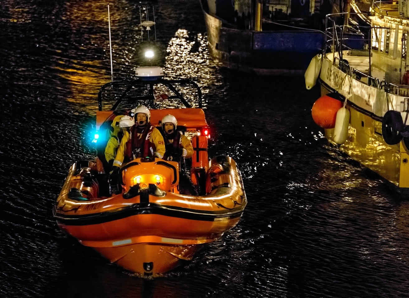 Macduff Lifeboat continued to search yesterday.
