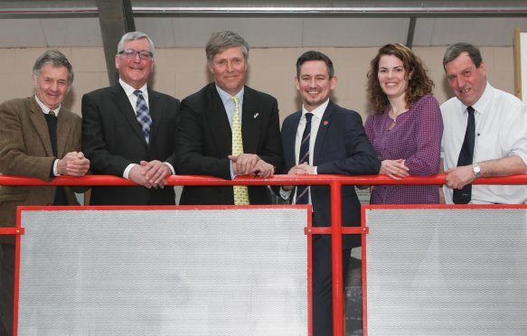 Philip Anderson, Fergus Ewing, Edward Mountain, Sean Morton, Isla O'Reilly and NFUS regional chairman for the Highlands, Jim Whiteford