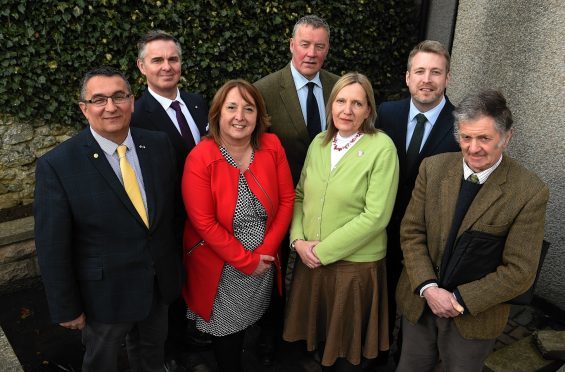 Christian Allard, Colin Clark, Christine Jardine, NFUS vice president Andrew McCornick, Sarah Flavell, Dan Yeats and Philip Anderson