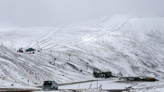 Glenshee Ski Centre after snowfall.