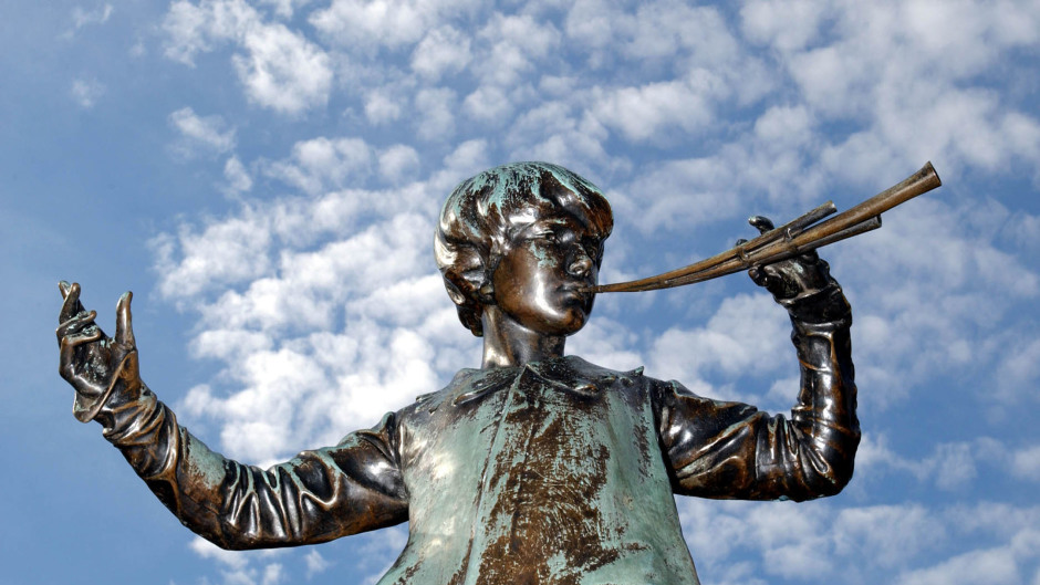 Sir George Frampton's statue of Peter Pan in Kensington Gardens in London.