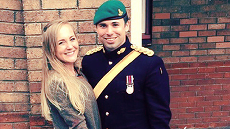 Captain David Seath, 31, with partner Gaby Schoenberger. (MoD/PA).