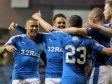 Rangers' James Tavernier (left) celebrates scoring the goal which returned Rangers to the top flight in Scotland