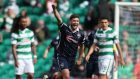 Stewart Murdoch celebrates his stunning strike for the Staggies against Celtic