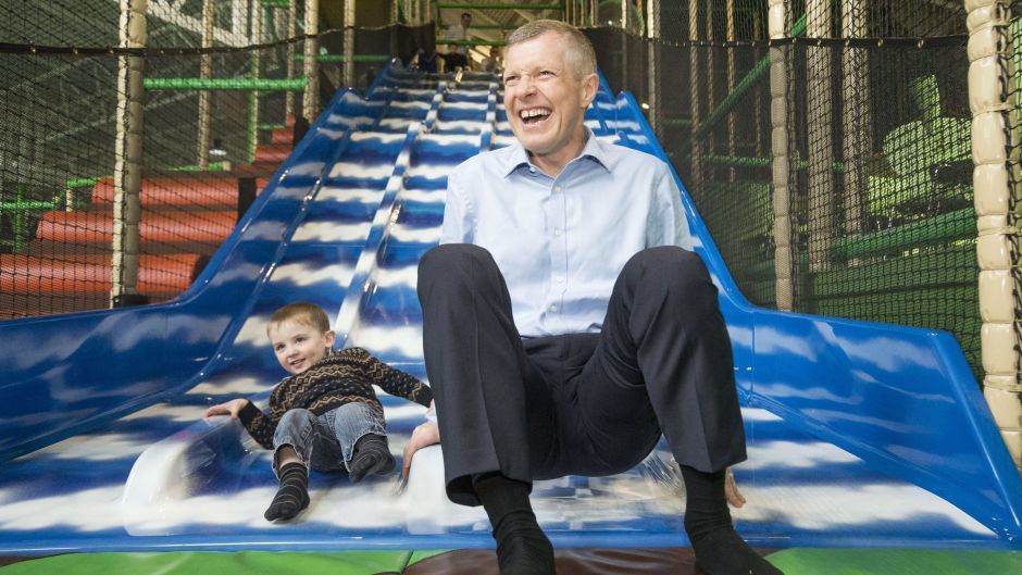 Willie Rennie launched the Liberal Democrat manifesto at a soft play children's centre in Edinburgh