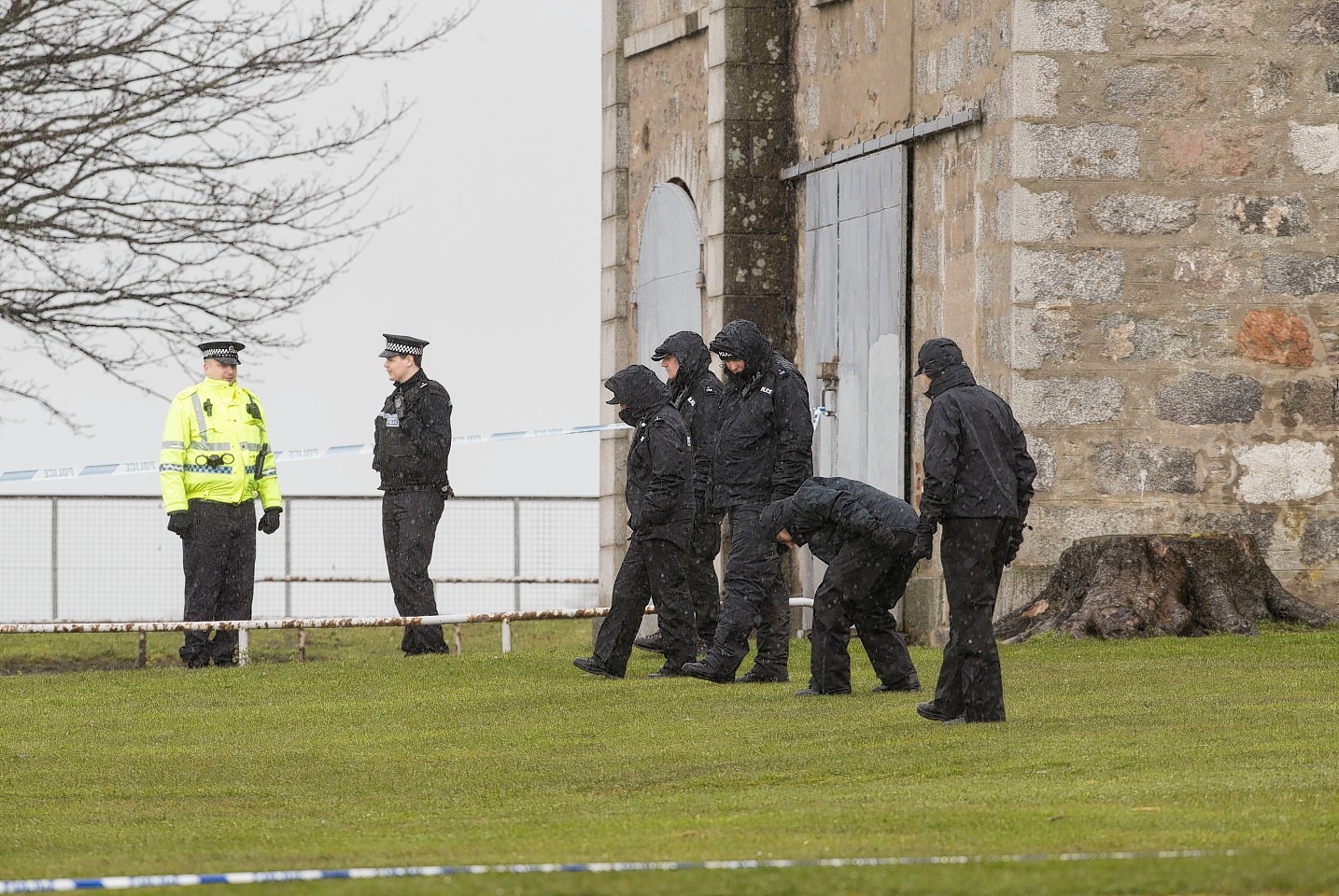 Officers search the area 