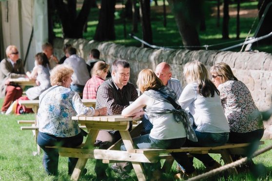 Revelers at the Royal Highland Show