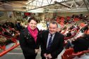 Ruth Davidson with Alan Hutcheon, area operations manager at the Thainstone Centre, Inverurie