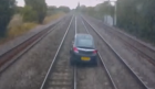 The car was deliberately left on the train tracks