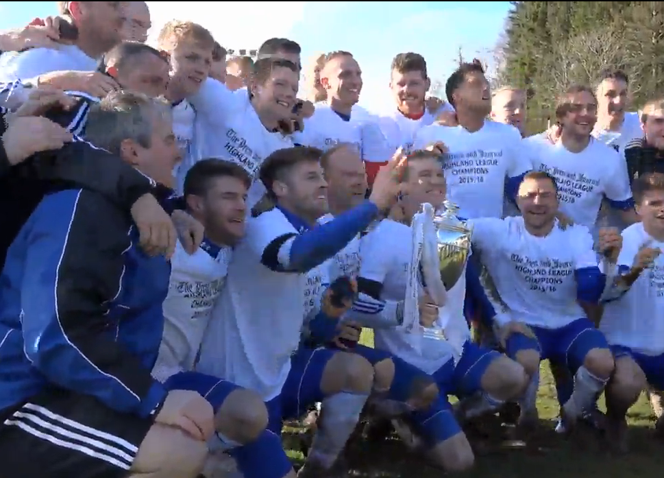 Cove Rangers celebrate their title win