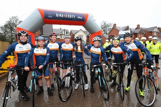 The Stewart Milne cyclists in Manchester