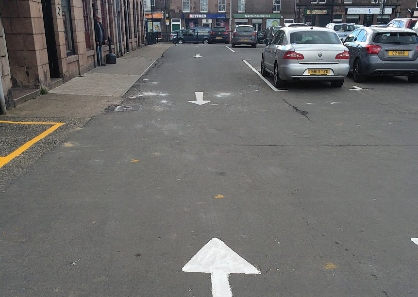Road markings in Stonehaven have baffled drivers
