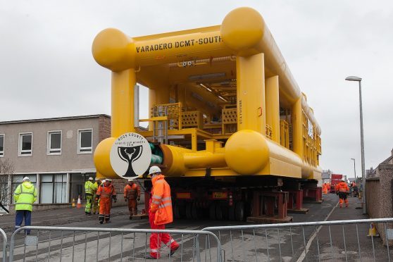 The 240-tonne towhead stranded in Wick's Girnigoe Street