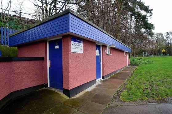 The public toilets operated by Aberdeenshire Council in Turriff.