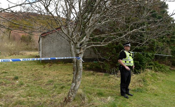 Police at the scene of the fire in Ullapool