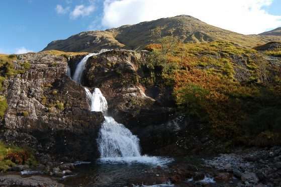 The Falls of Glencoe next to the A82 Fort William to Glasgow road