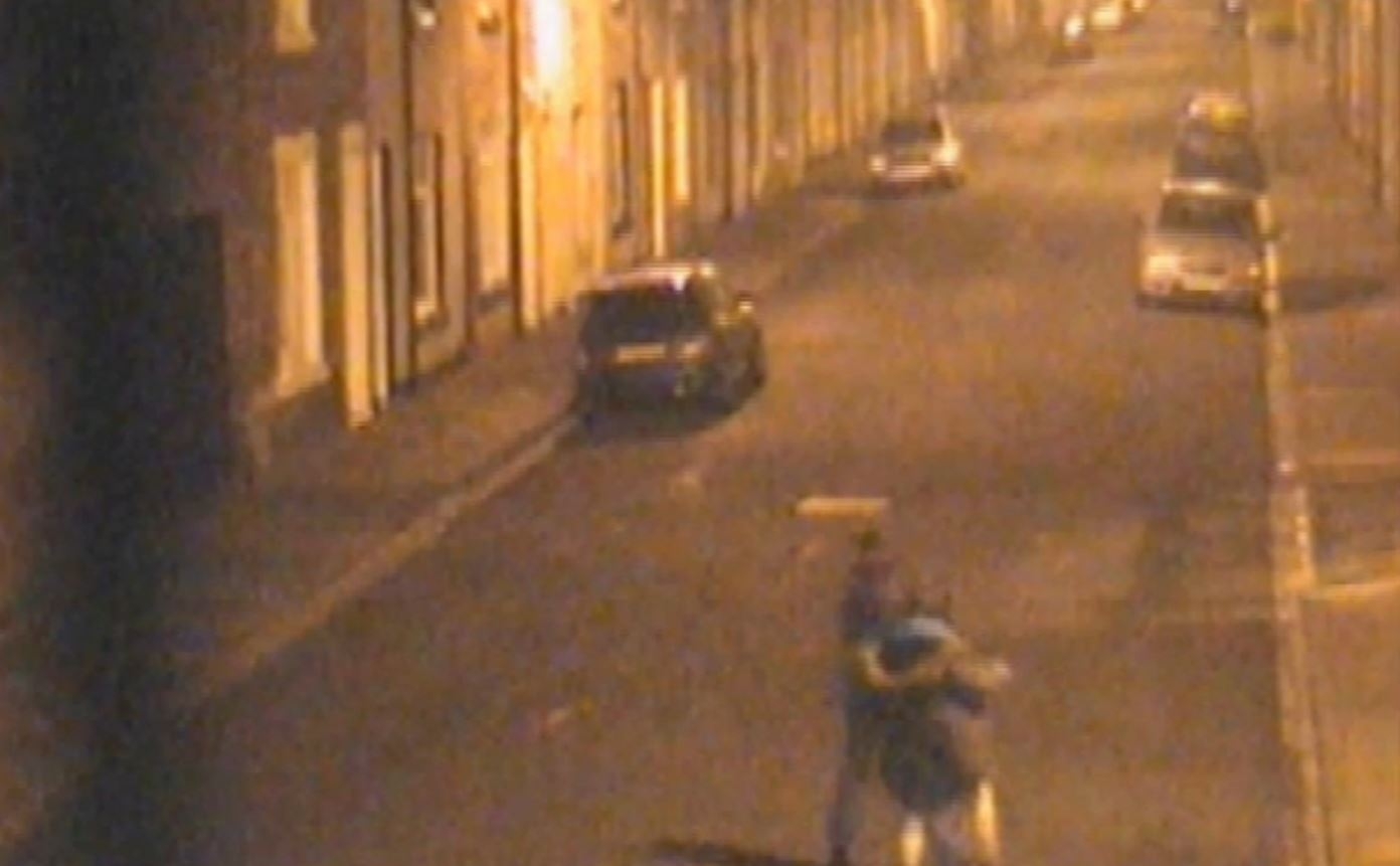 Undated handout still from CCTV issued by Cleveland Police of two teenage girls walking back to the house of Angela Wrightson at 2am, they have been found guilty at Leeds Crown Court of murdering 39-year-old in her Hartlepool home. 