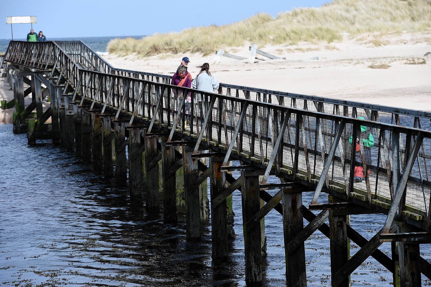 The bridge from Seatown to the East Beach, Lossiemouth.