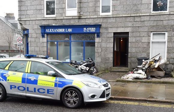 Fifteen firefighters battled a blaze in Aberdeen's Union Grove. (Picture: Colin Rennie)