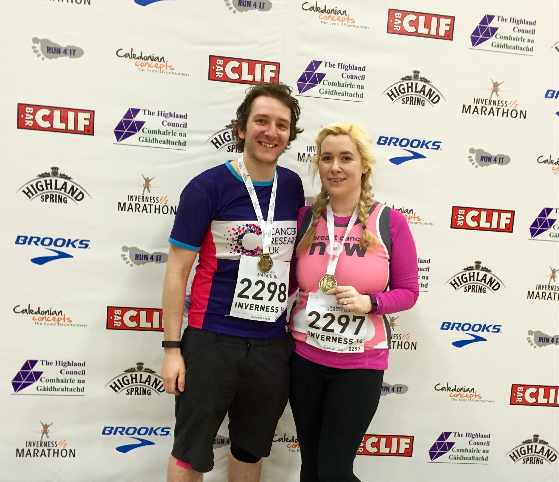 The couple took on the Inverness half-marathon  as pert of training