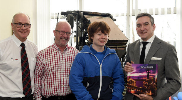 Left to right: Steve Gibb of Balmoral Group, Neil Cooper, Aidan Macaulay and Press and Journal editor Damian Bates