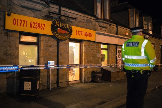 Police at the scene of the incident in Mintlaw.