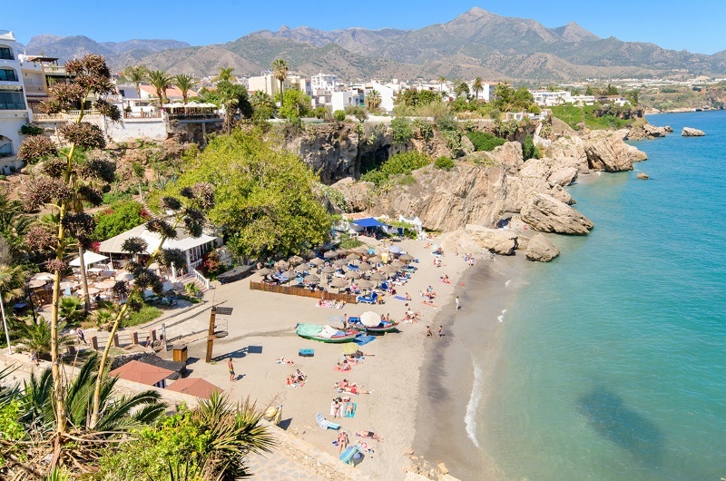 Nerja beach, Costa Del Sol: Scots travelling to resorts like this will have to quarantine when they come home.