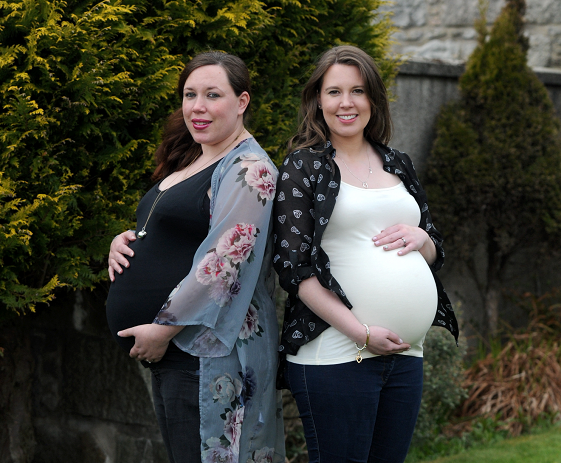 Sisters Amy Miller and Hannah Goonan's babies are due to share the same birthday