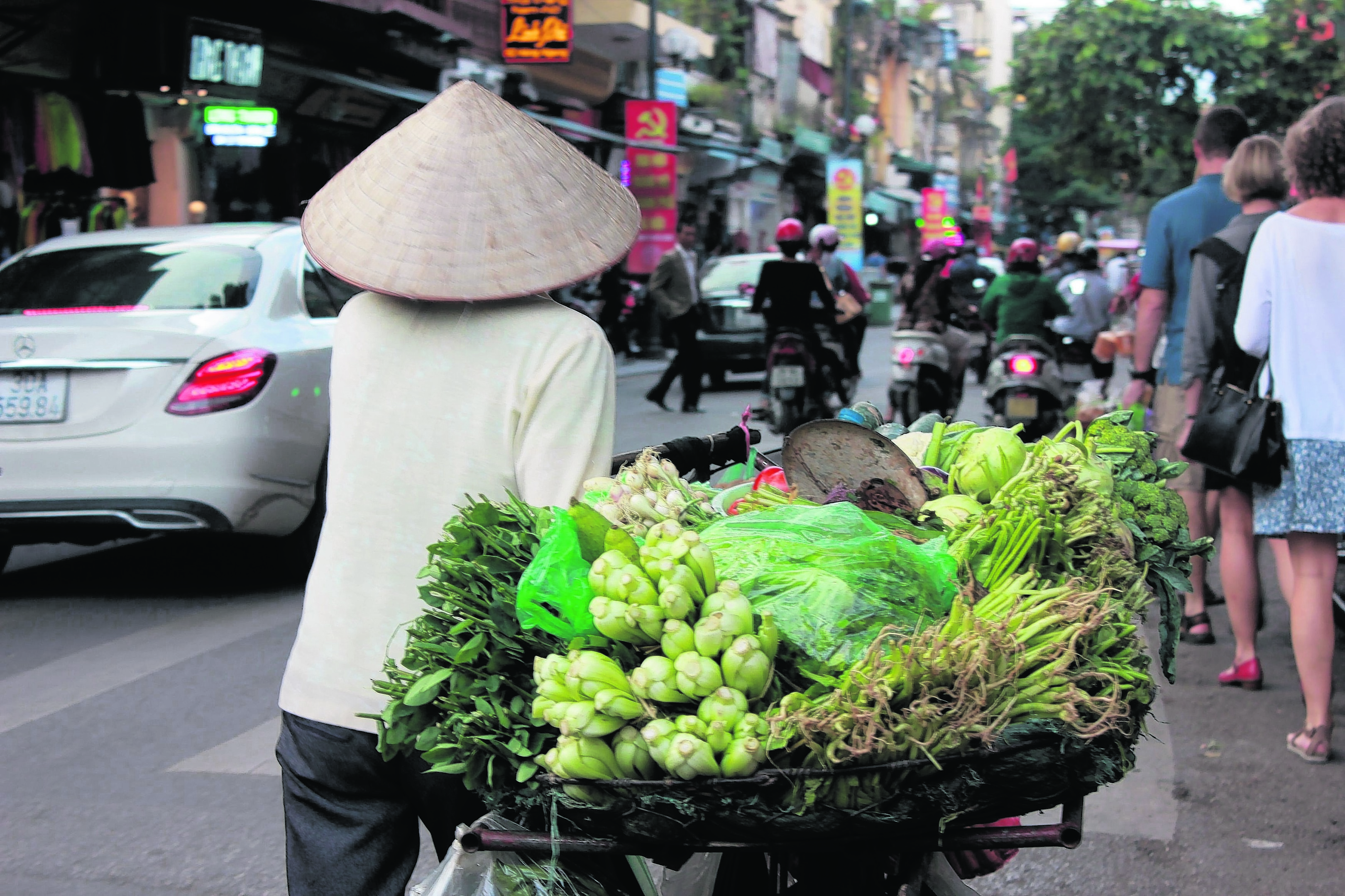 A street vendor in Hanoi. 