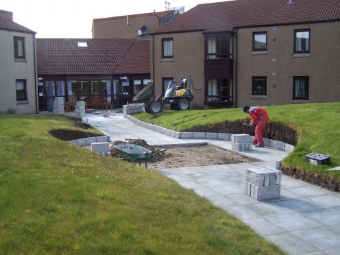 The new garden at Burnside Court is nearing completion.
