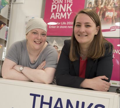 Anne MacLennan pictured with shop manager Anne Magarin