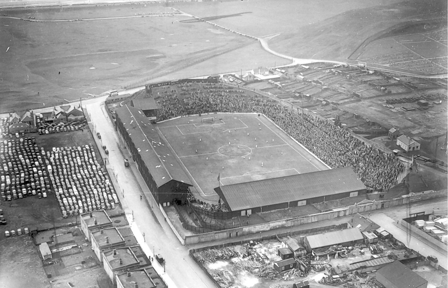 Pittodrie is barely recognisable from this 1950s aerial shot.